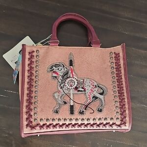 Embroidered Pink Tote Bag